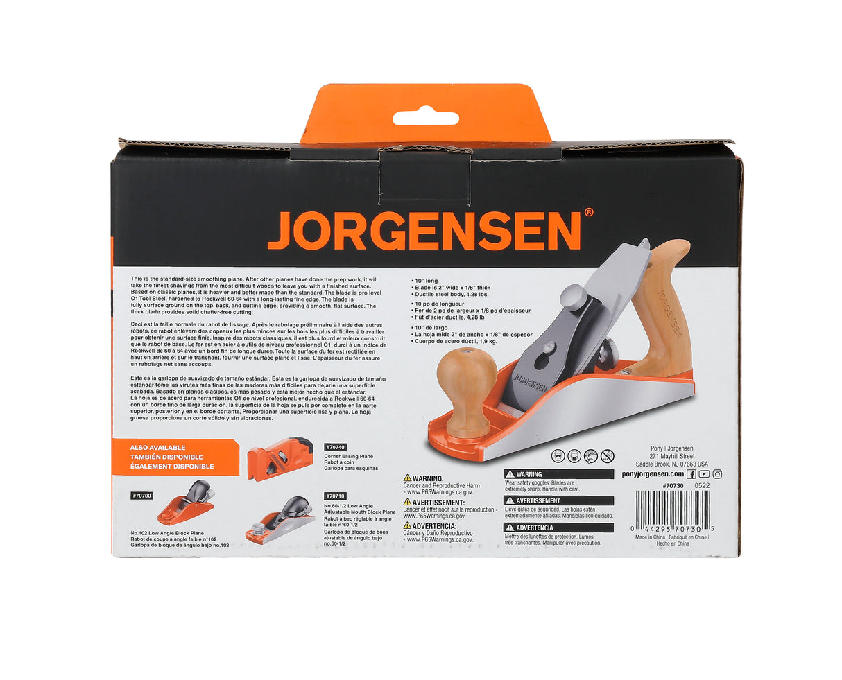 Handcrafted Pony Jorgensen No. 4 Smoothing Hand Plane showcasing precise design and smooth finish