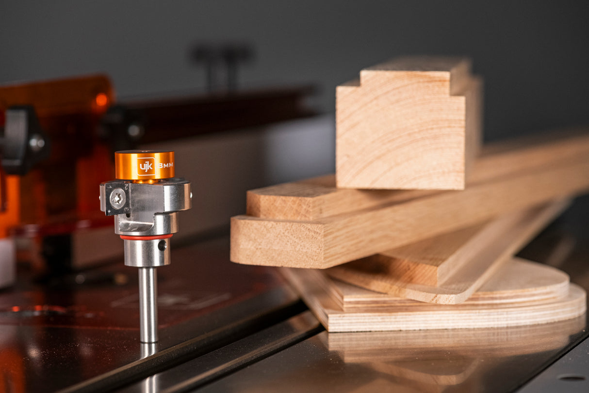 UJK 2-Wing Small Rebate Router Cutter with Metric Collars 1/2in Shank