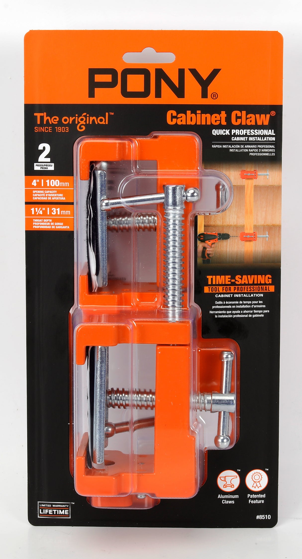 Pony Jorgensen Cabinet Claw Installation Clamp tightening face frame stiles in one step