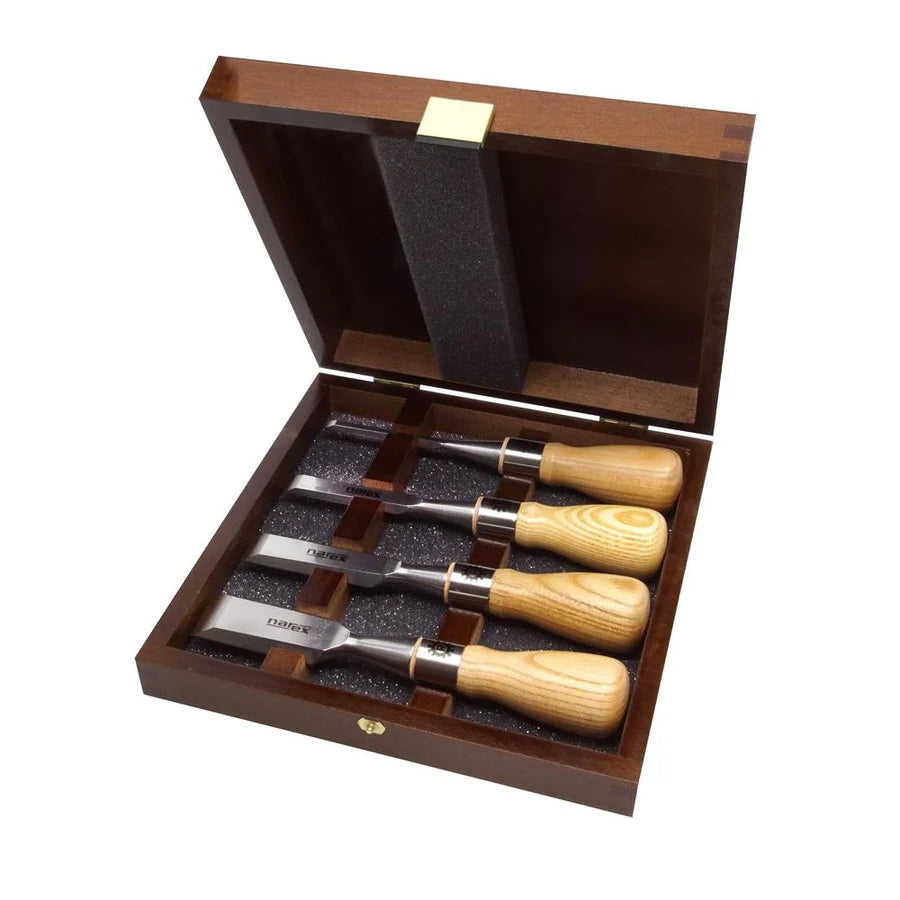 Narex Richter Cryogenic Steel Set of Four Bevel Edge Butt Chisels