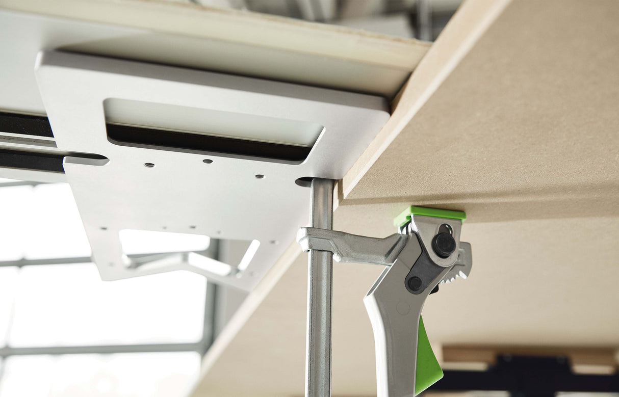 Festool FS 90 Degree Guide Rail Square in use with precise perpendicular cuts on wood