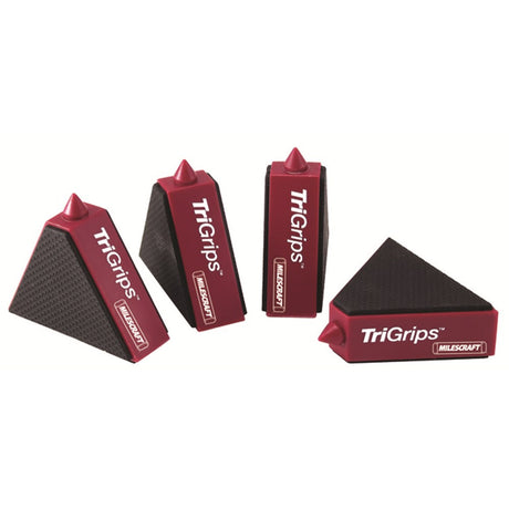 Milescraft TriGrips non-slip work holding feet in use on a bench