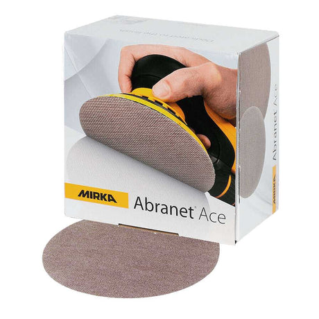 Mirka Abranet Ace Ceramic Sanding Discs - 150mm Mix Coarse Pack of 50 in Packaging