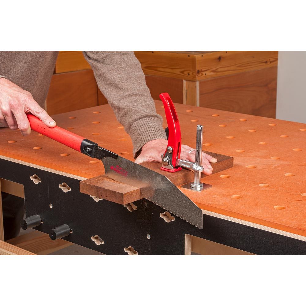 UJK Hold Down Ratchet Clamp with 60mm throat depth, ideal for UJK workbenches and cutting tables