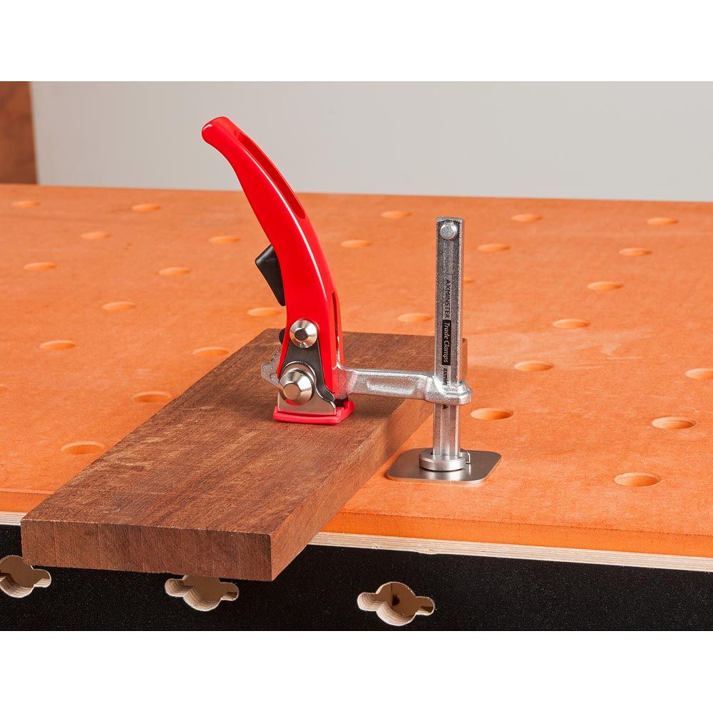 UJK Hold Down Ratchet Clamp 60mm throat, 90mm clamping capacity. Suitable for 20mm dog holes