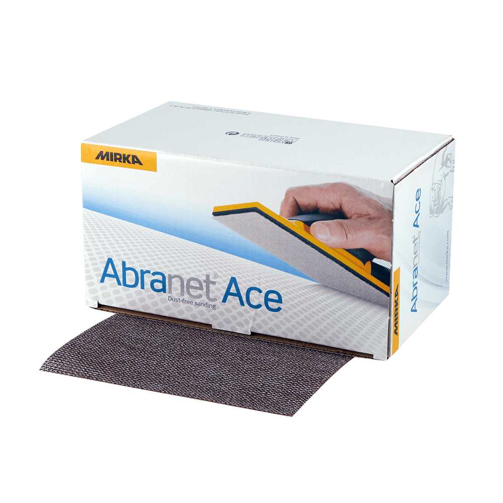 Mirka Abranet Ace Sanding Sheet 81 x 133mm - Pack of 50 in use on wood surface