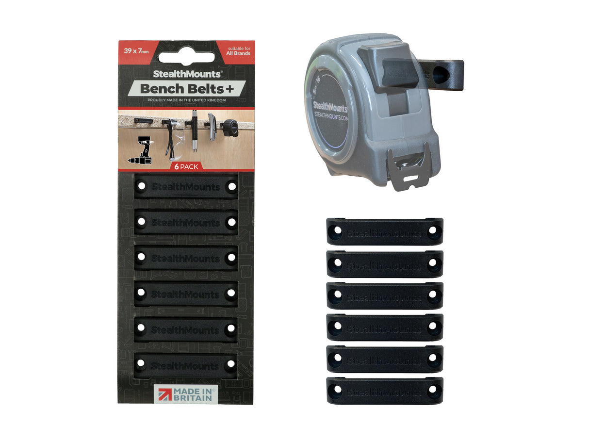 StealthMounts Bench Belts+ Pack of 6 Black