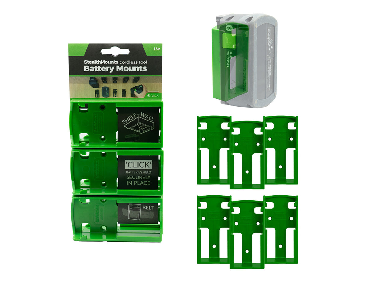 StealthMounts Festool Battery Mounts 18V Pack of 6 Green