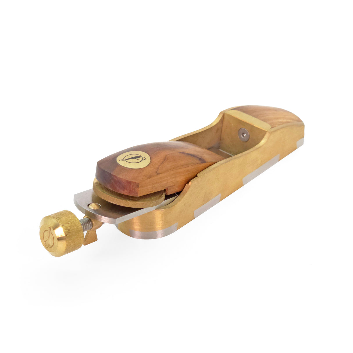 Ironbark Toolworks Infill Block Plane with v2 Adjuster and Mulga Inlay, showcasing intricate woodwork and craftsmanship