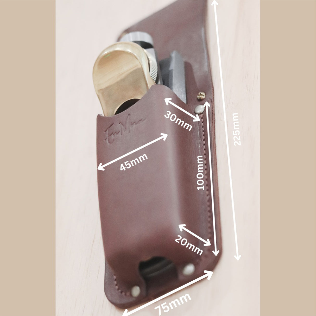 En Mina Wall Mounted Leather Block Plane Holster