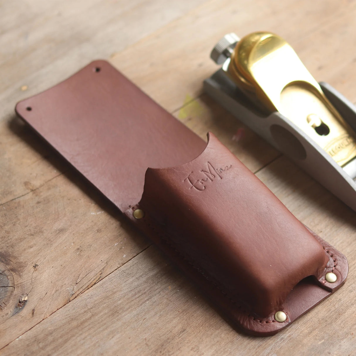 En Mina Wall Mounted Leather Block Plane Holster