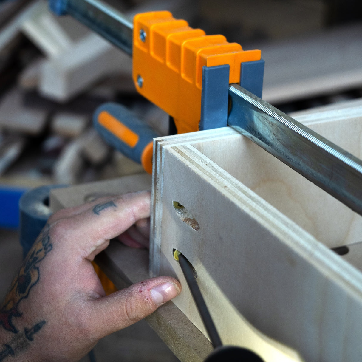 BORA Tool Auto Jig setting drill guide and collar for thickness