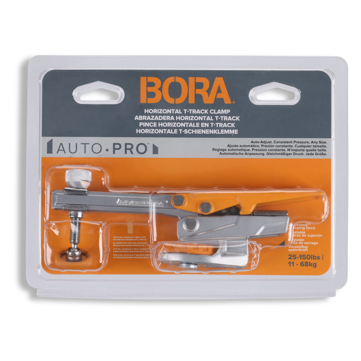 BORA Tool Auto Adjust T-Track Standard Toggle Clamp in action