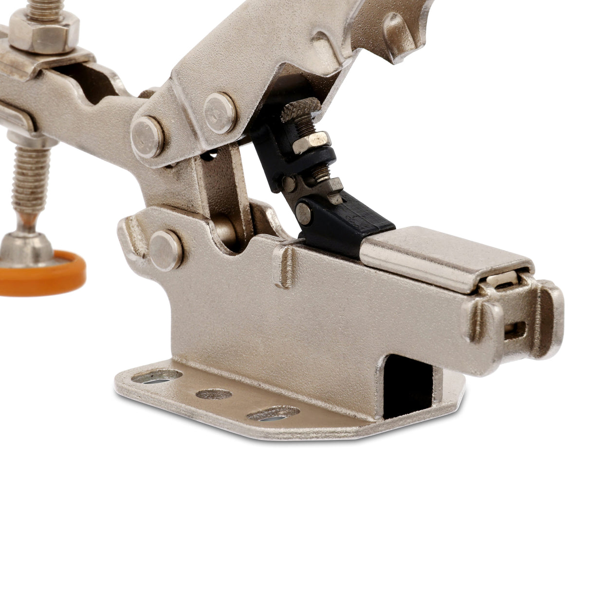 BORA Tool Small Toggle Clamp Auto Adjust Horizontal Mount - Side view showcasing precise adjustment mechanism
