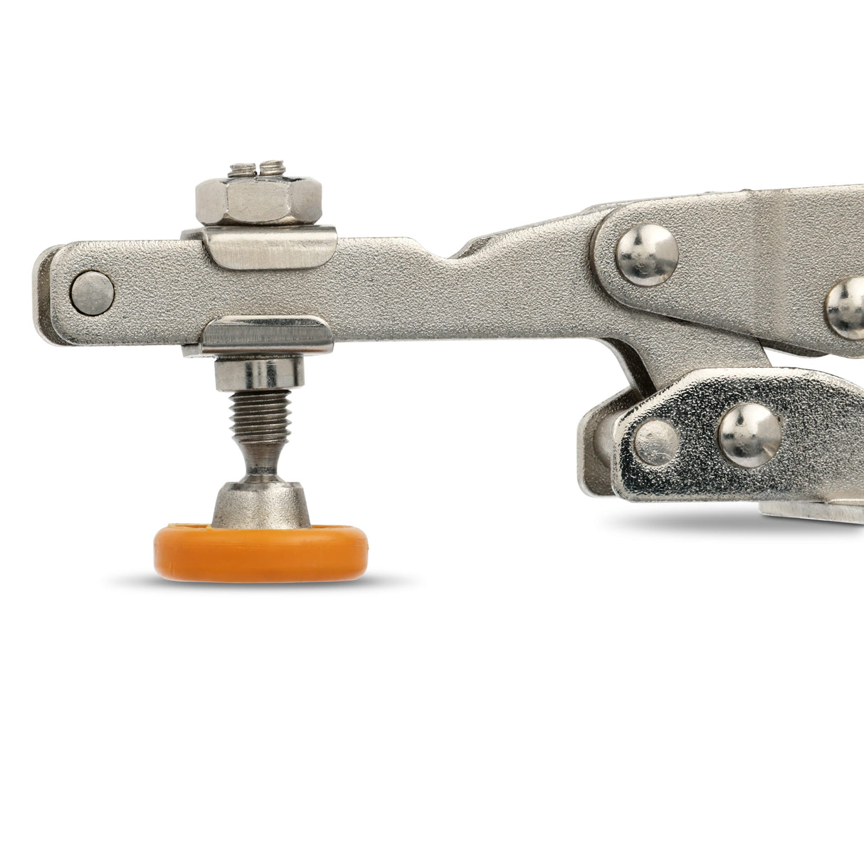 BORA Tool Medium Toggle Auto Adjust Horizontal Clamp 40mm Travel in use on woodworking project