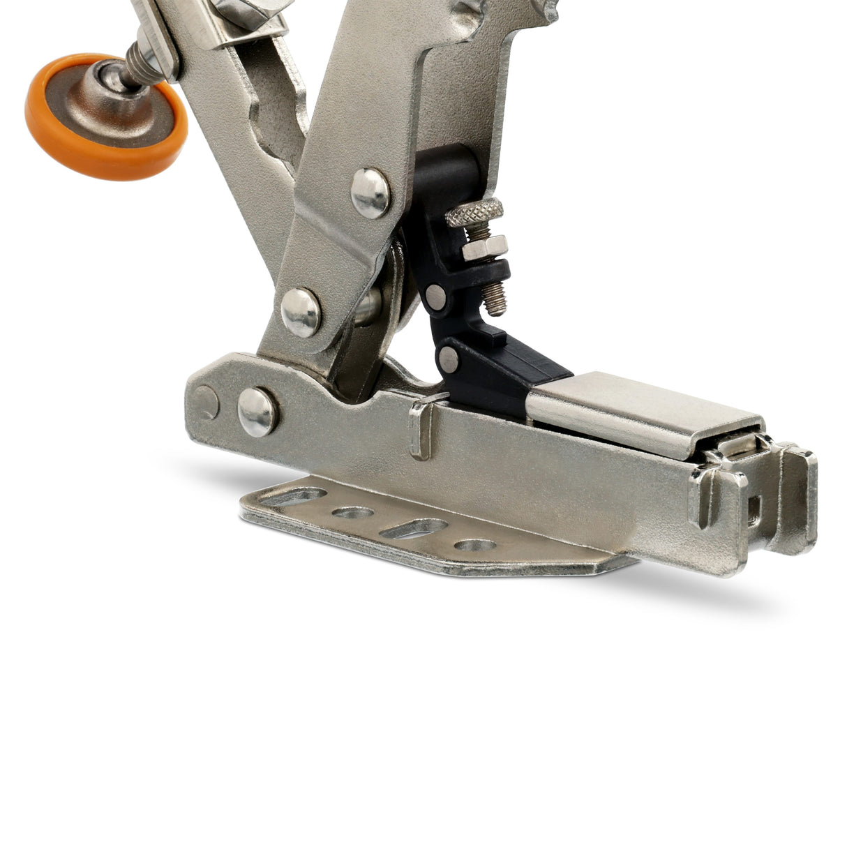 BORA Tool Medium Toggle Auto Adjust Horizontal Clamp 40mm Travel in use on woodworking project