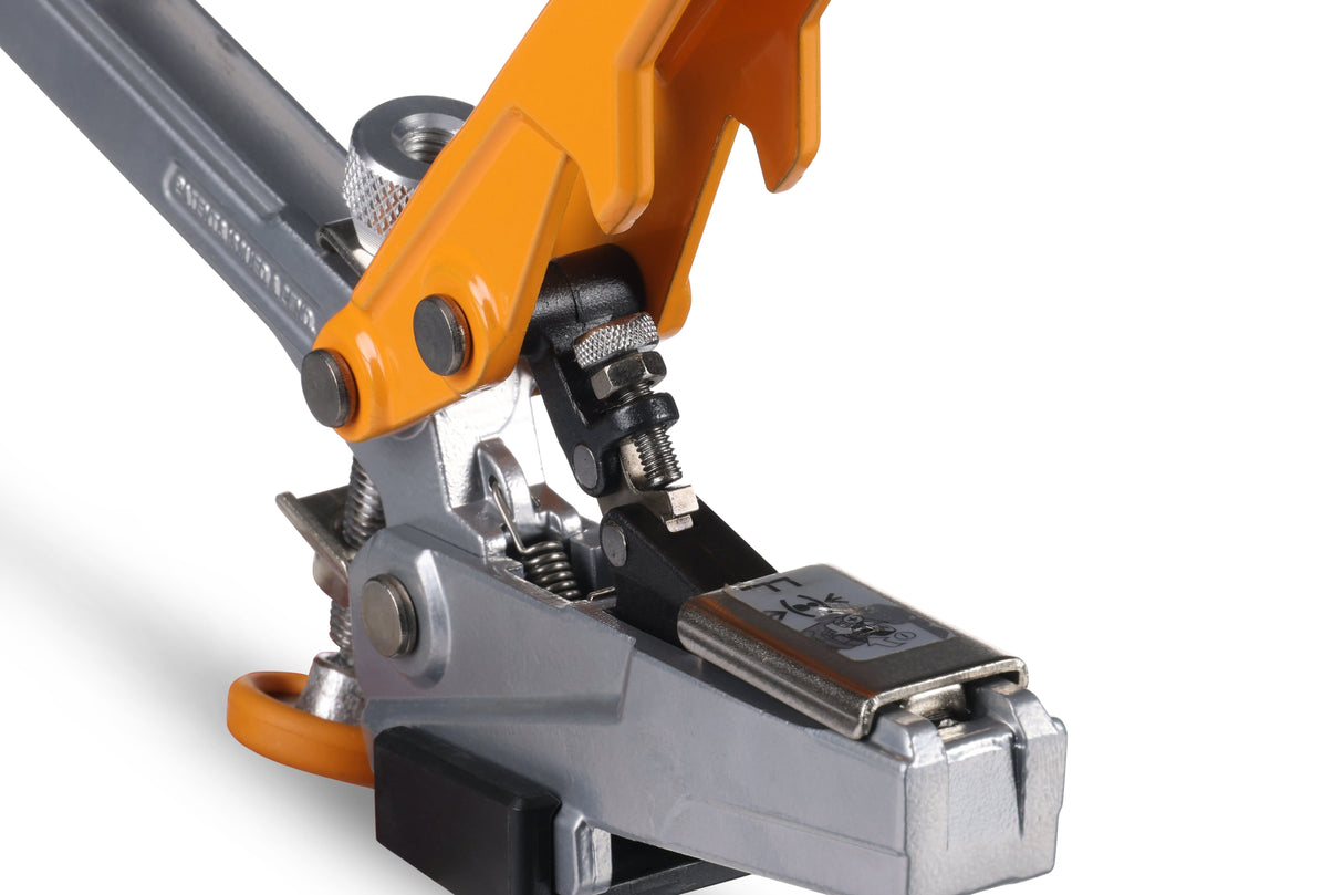 Toggle Clamp showing secure 19mm bench dog post in Australian woodworking tool store