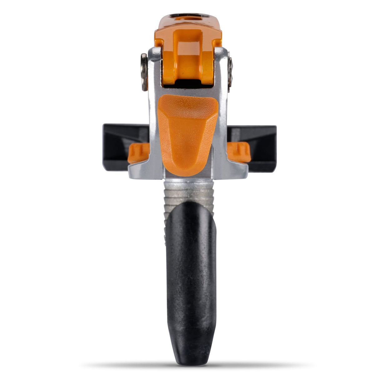 BORA Tool Dog Hole Auto Adjust Inline Toggle Clamp 90mm Reach in use on workbench edge