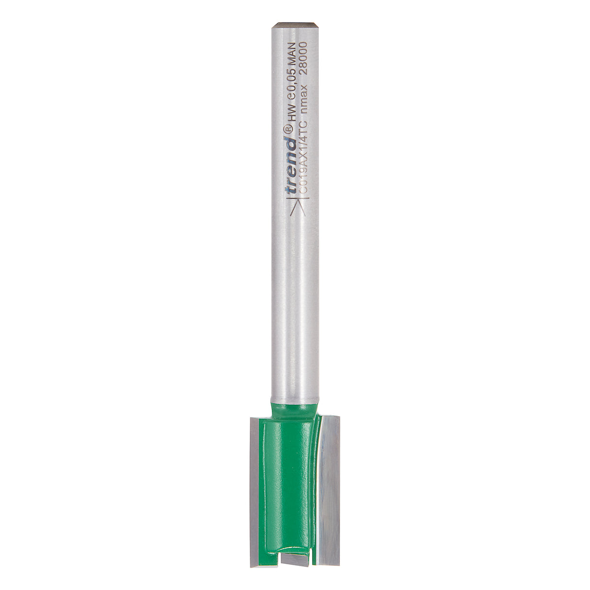 Trend Craft Pro Straight Router Bit 2-Flute 12mm Diameter 1/4in Shank