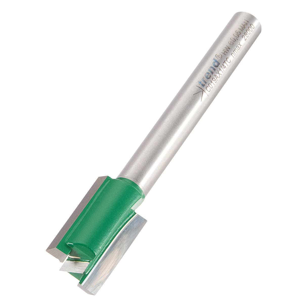 Trend Craft Pro Straight Router Bit 2-Flute 12mm Diameter 1/4in Shank