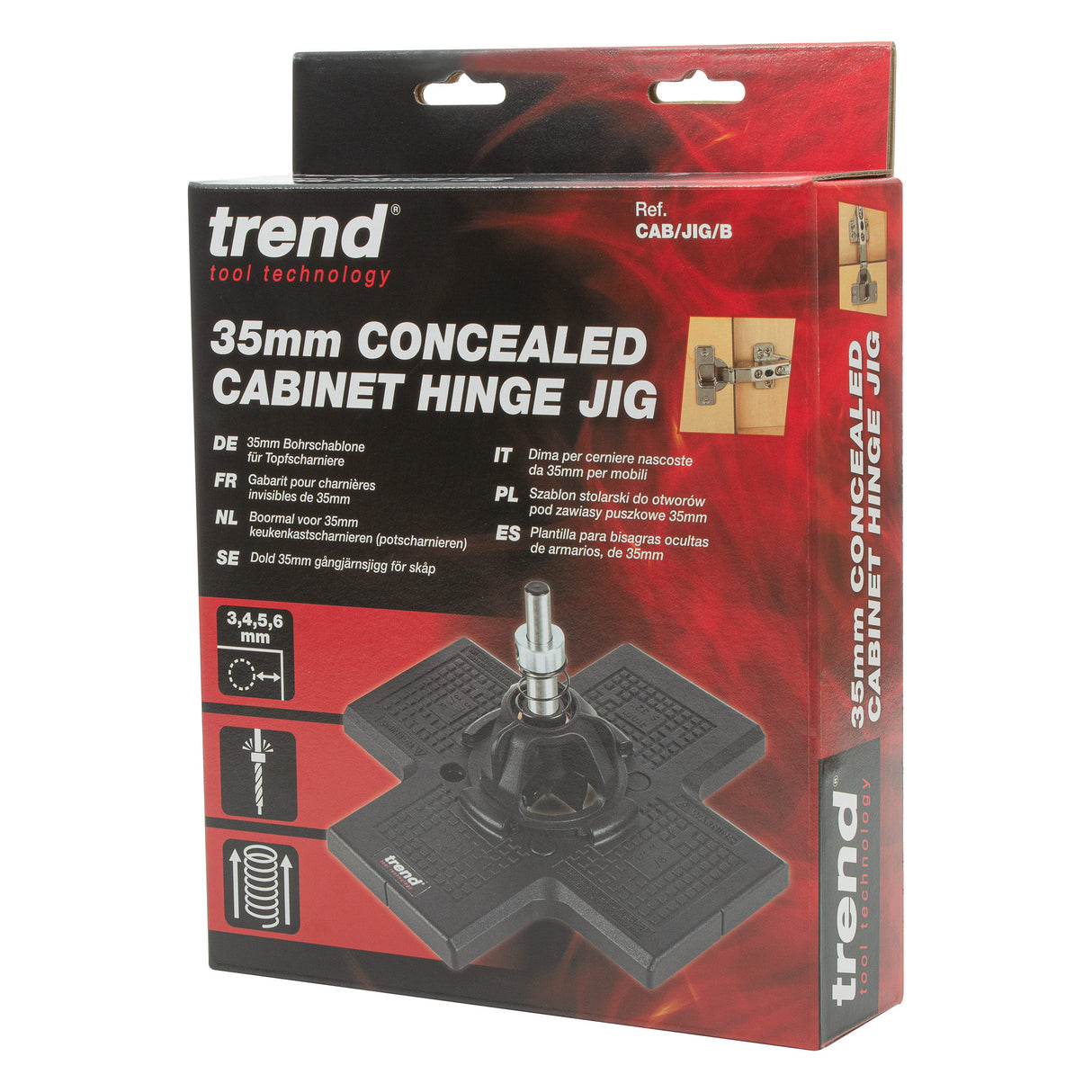 Trend 35mm Concealed Euro-Style Hinge Jig with TCT Bit