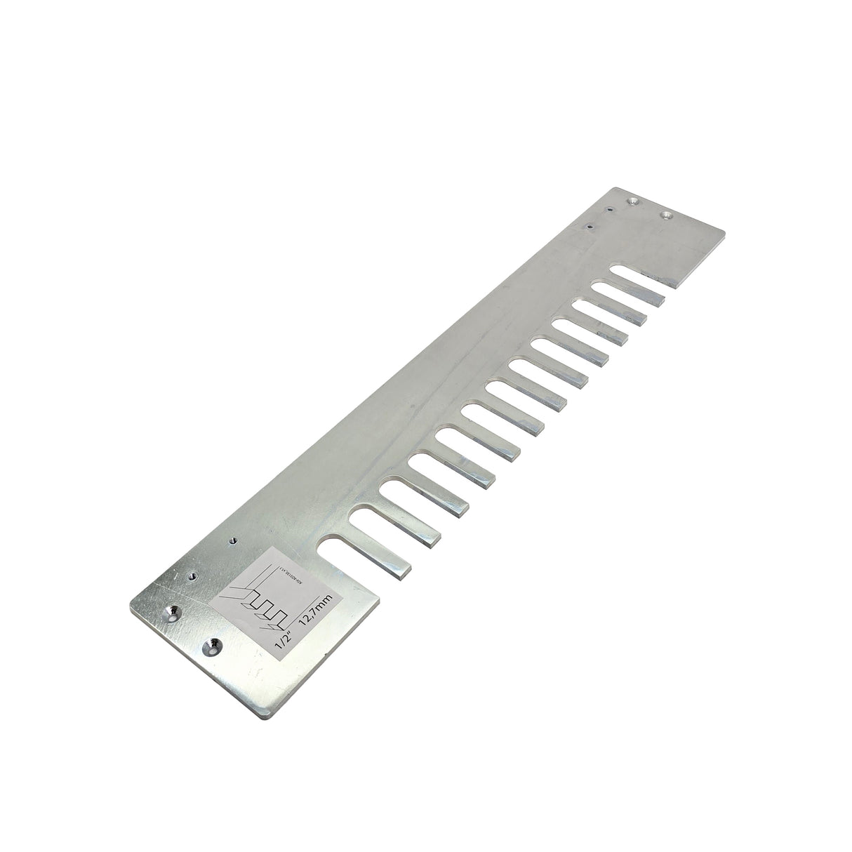 Trend 1/2in Box Joint Template for 300mm Dovetail Jig, laser cut zinc plated steel, expands jig capabilities