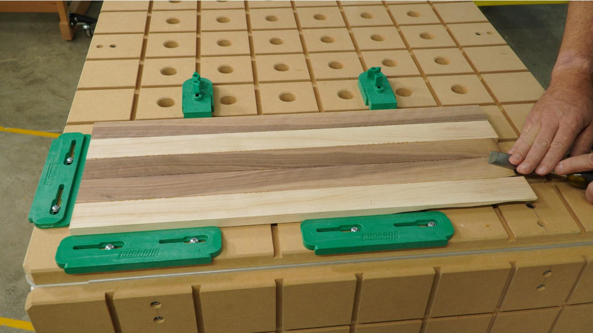 MicroJig MatchFit Edge Guide 3-Piece Kit fences locking work securely in Australian woodworking tools store