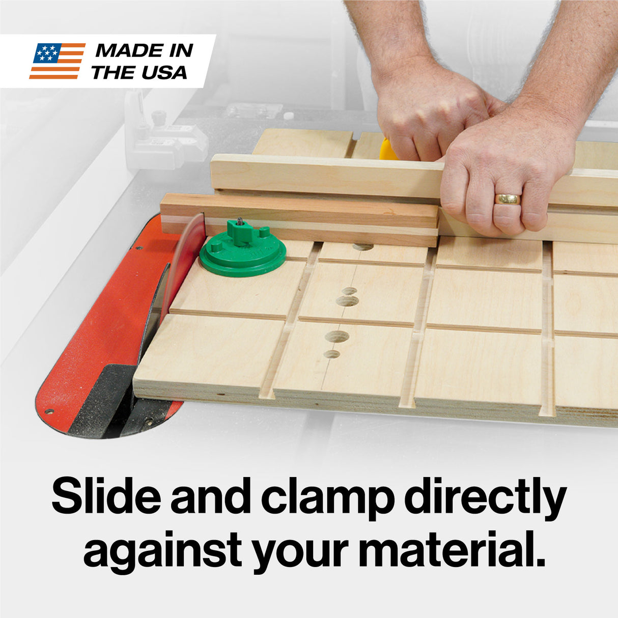 Versatile MatchFit Ring Clamp for precise material positioning on dovetail track