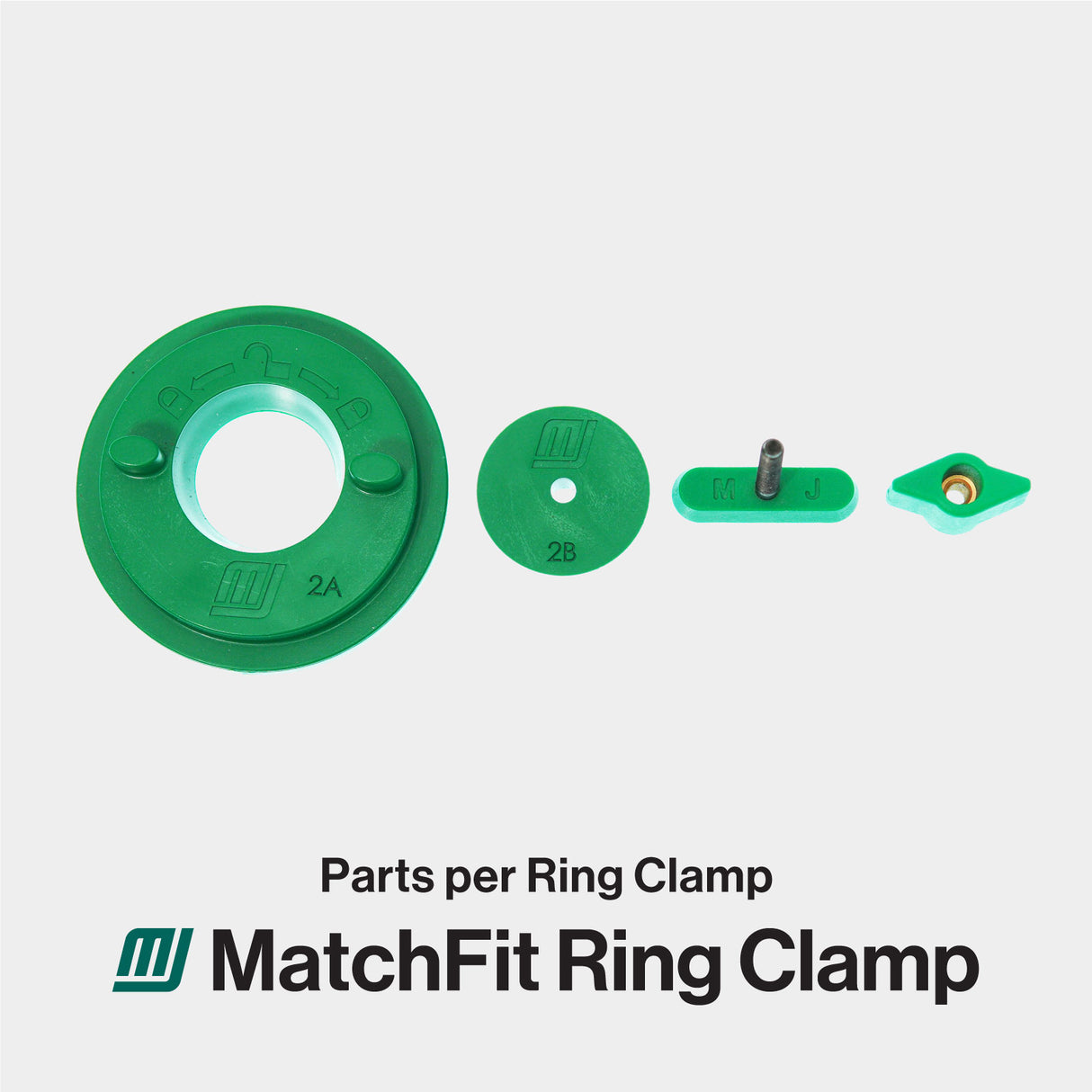 MicroJig MatchFit Ring Clamp 2-Piece Kit in use on dovetail track for precise material positioning