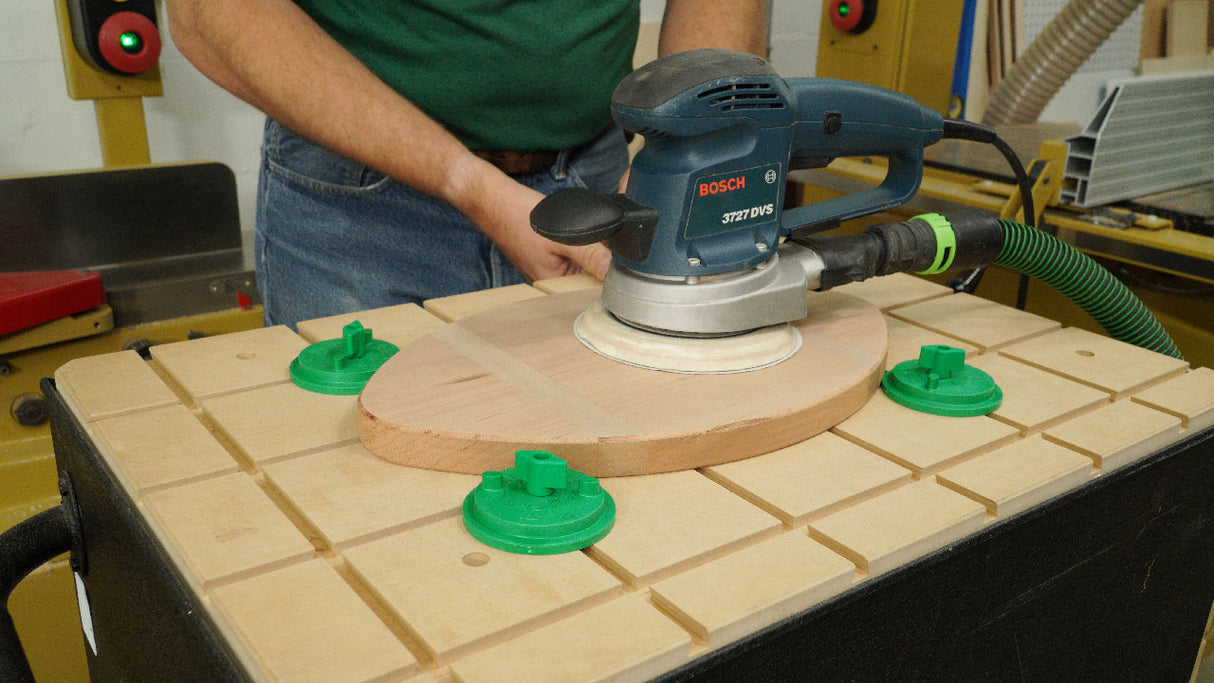 MicroJig MatchFit Ring Clamp 2-Piece Kit in use on woodworking project