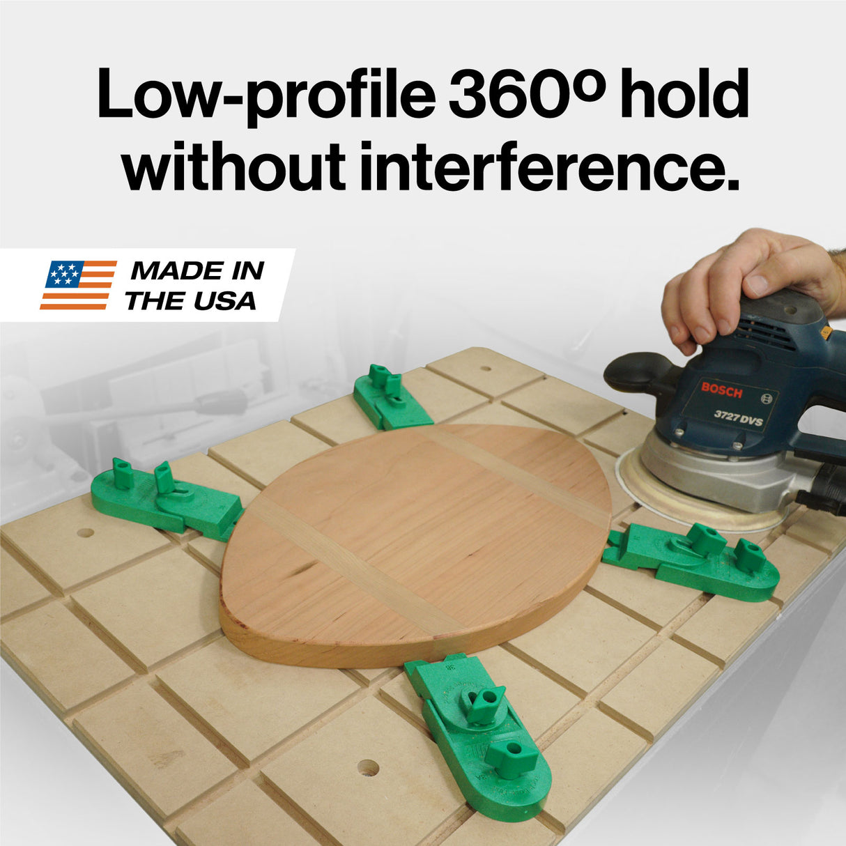 MicroJig MatchFit Ramp Clamp 2-Piece Kit in use with precision woodworking project