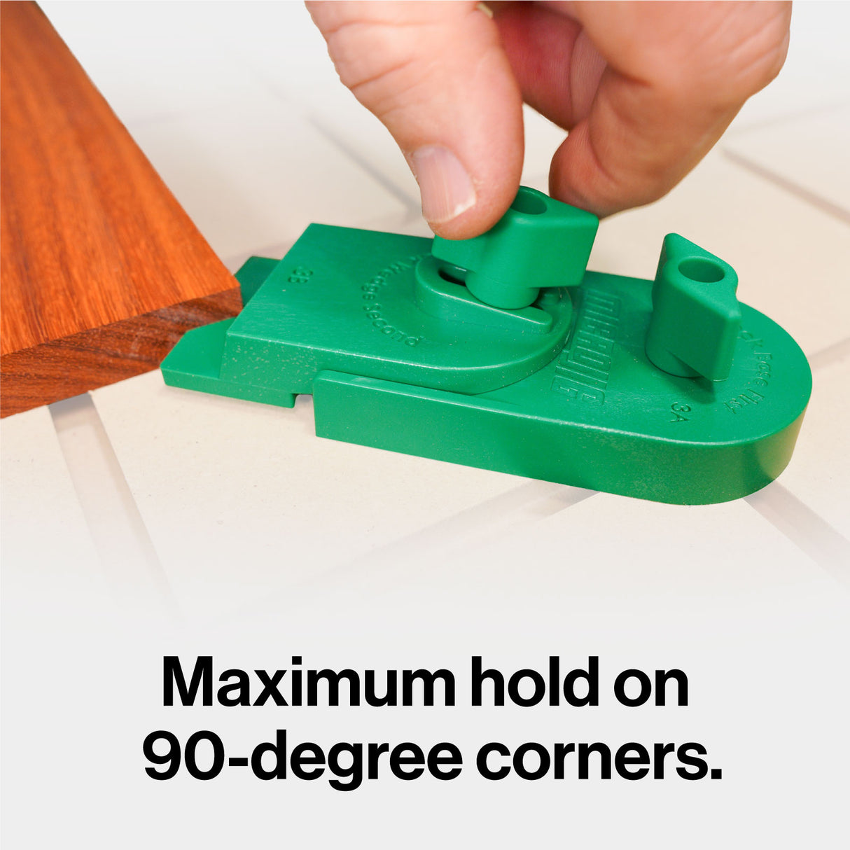 MicroJig MatchFit Ramp Clamp 2-Piece Kit in use on wood piece