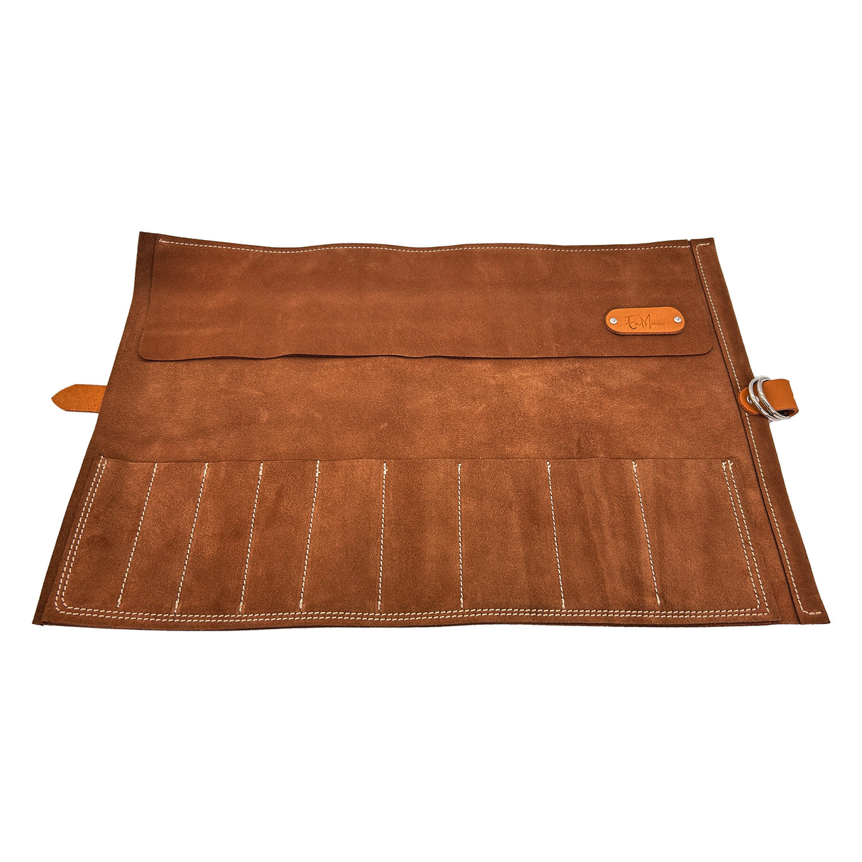 En Mina 9 Pocket Suede Chisel Roll