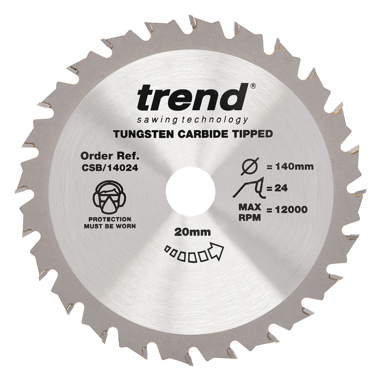 Trend 140mm x 20mm x 24T Thin Kerf General Purpose Cordless Circular Saw Blade
