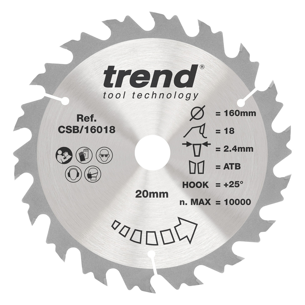 Trend 160mm x 20mm x 18T Ripping Circular Saw Blade