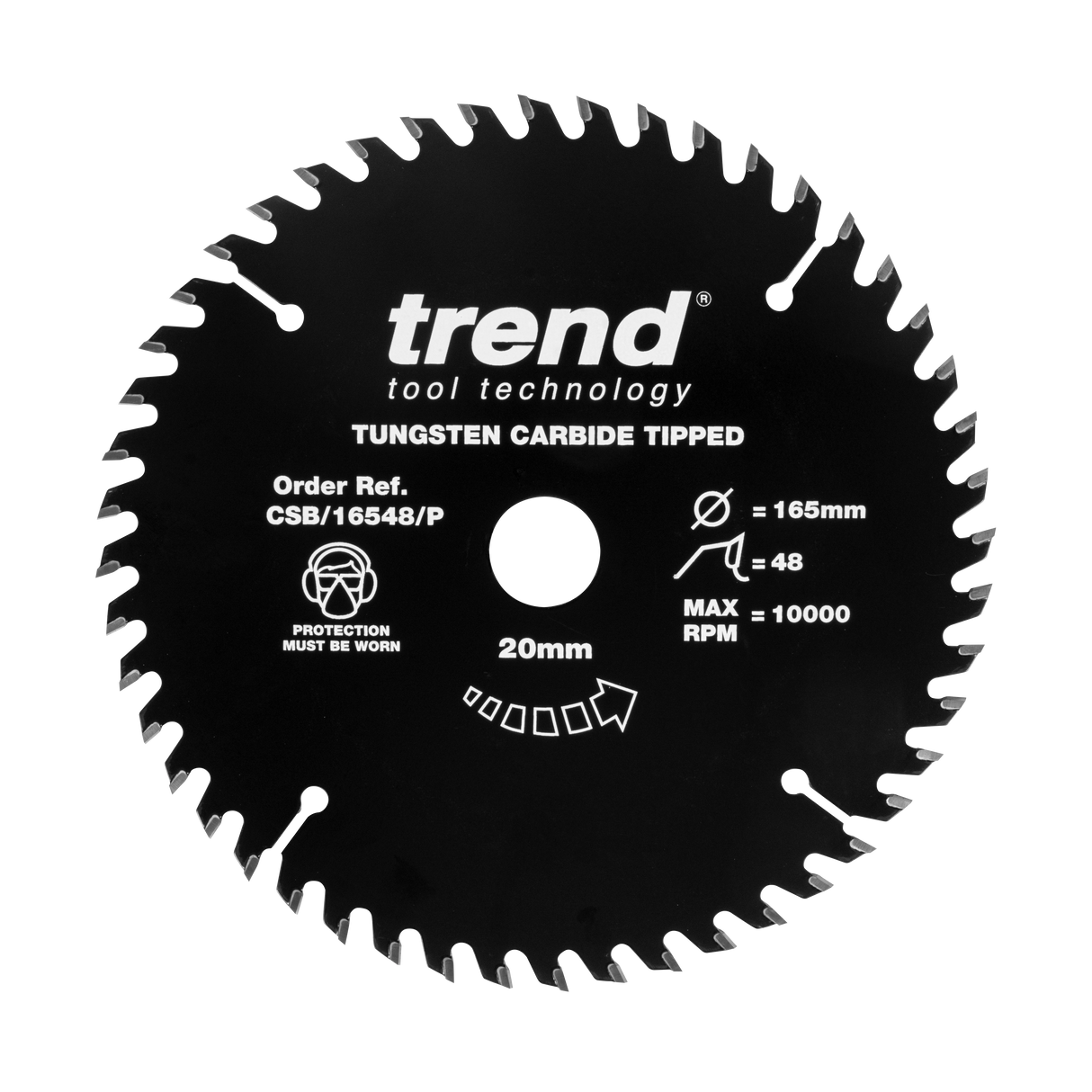 Trend 165mm x 20mm x 48T General Purpose Circular Saw Blade with PTFE Coating