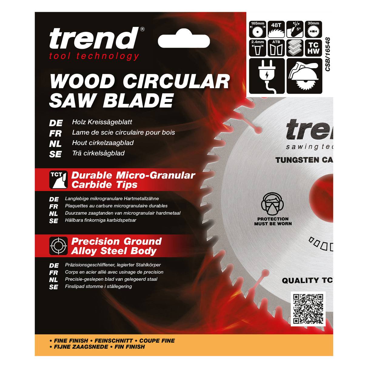 Trend 165mm x 30mm x 48T x 2.4mm Wood Circular Saw Blade
