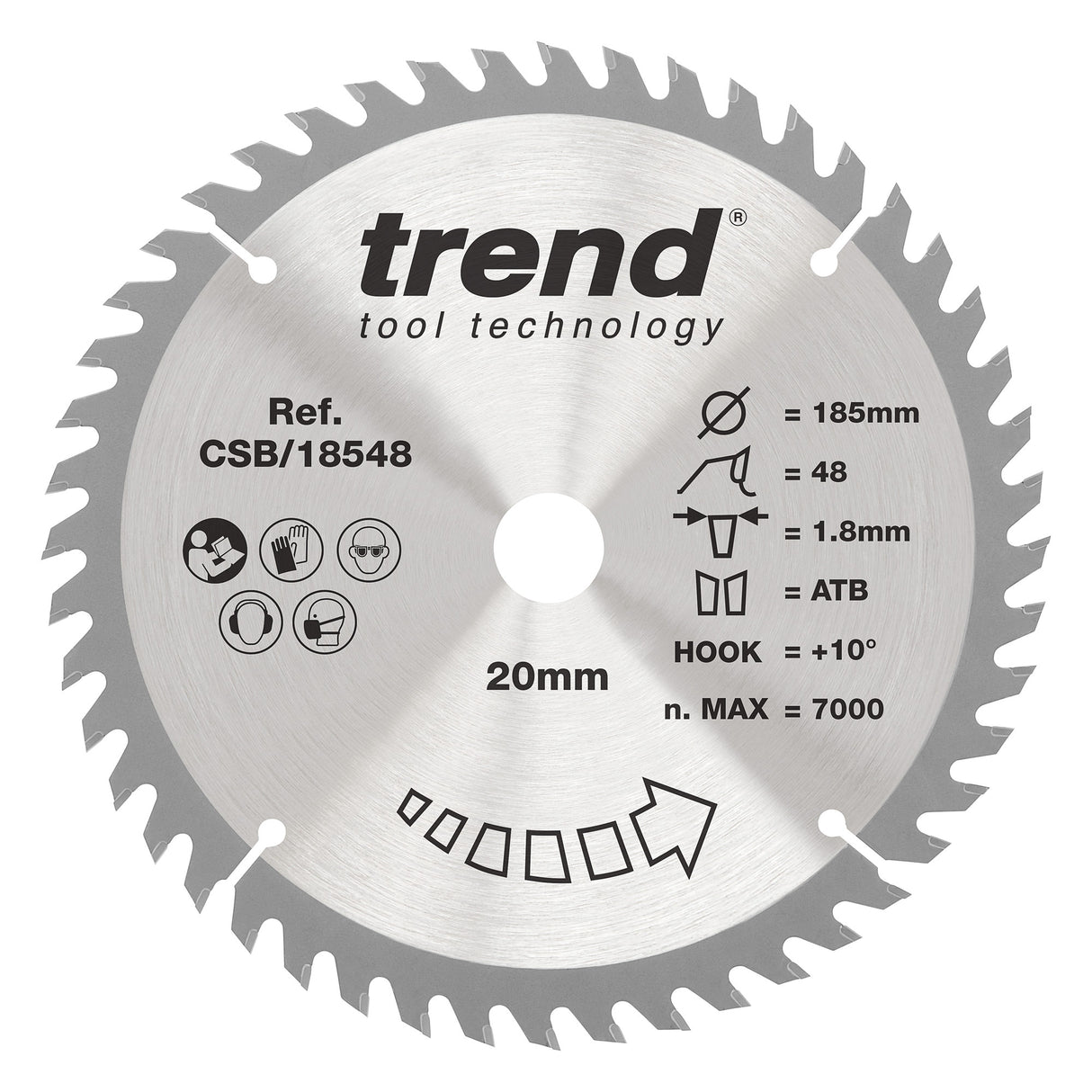 Trend 185mm x 20mm x 48T Wood Cordless Circular Saw Blade