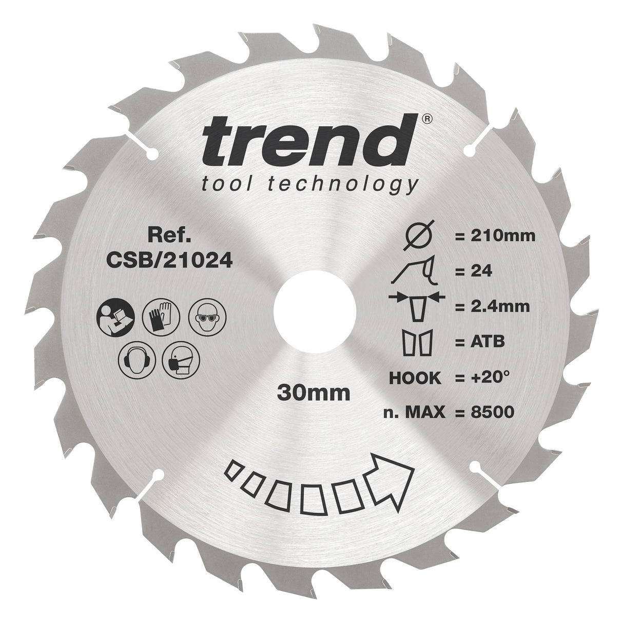 Trend 210mm x 30mm x 24T Ripping Circular Saw Blade
