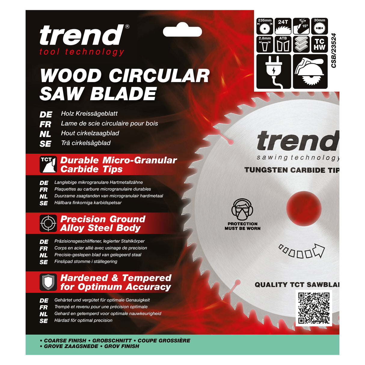 Trend 235mm x 30mm x 24T Ripping Circular Saw Blade