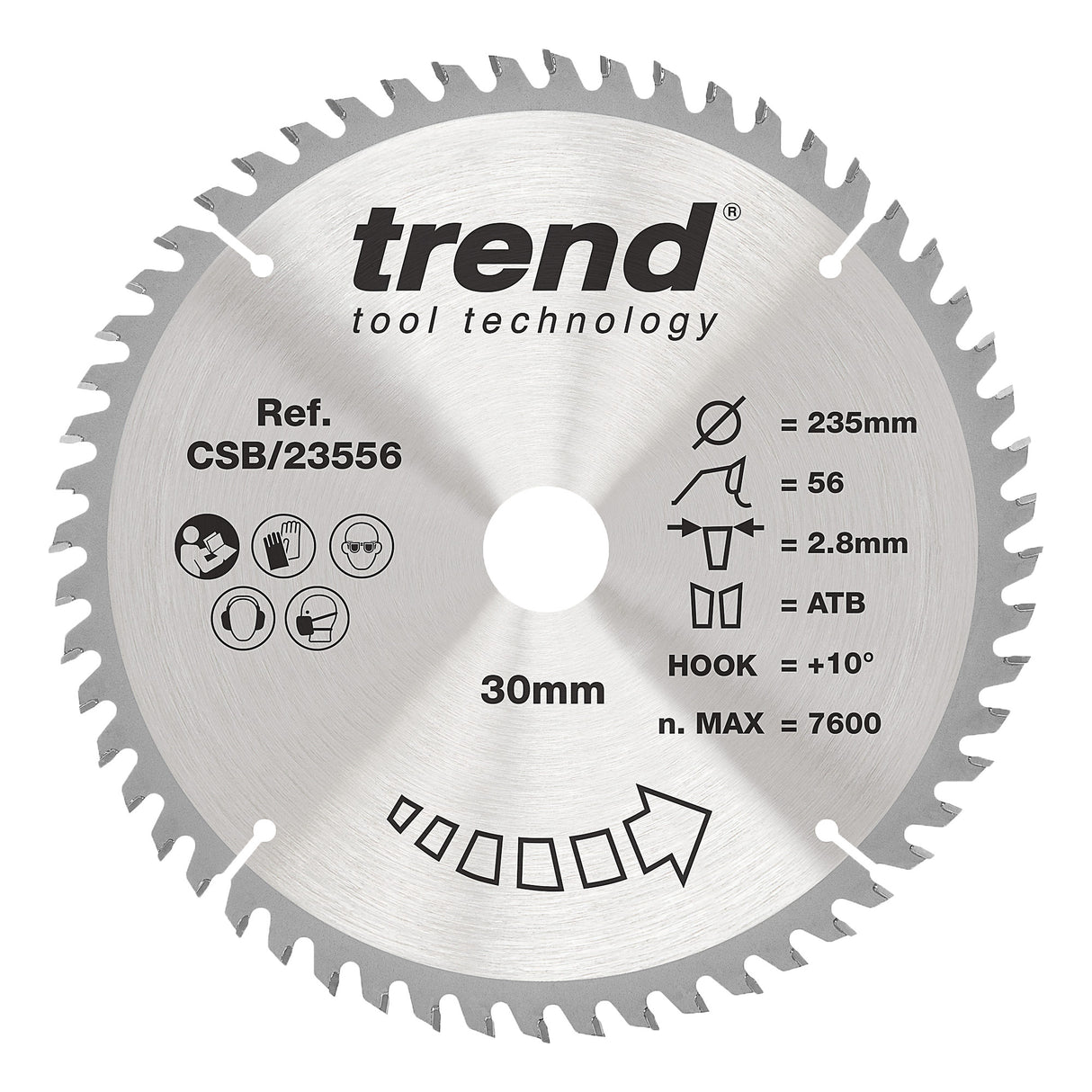 Trend 235mm x 30mm x 56T General Purpose Circular Saw Blade