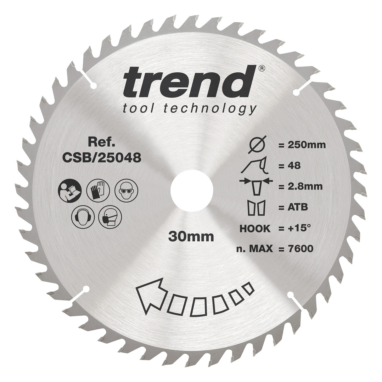 Trend 250mm x 30mm x 48T General Purpose Circular Saw Blade