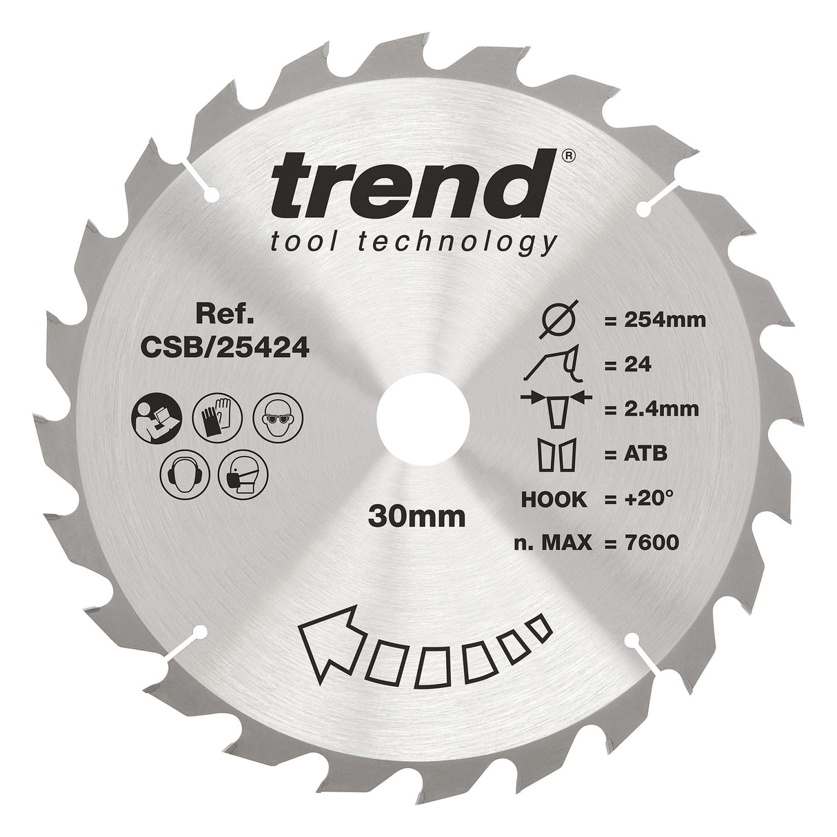 Trend 254mm x 30mm x 24T Ripping Circular Saw Blade