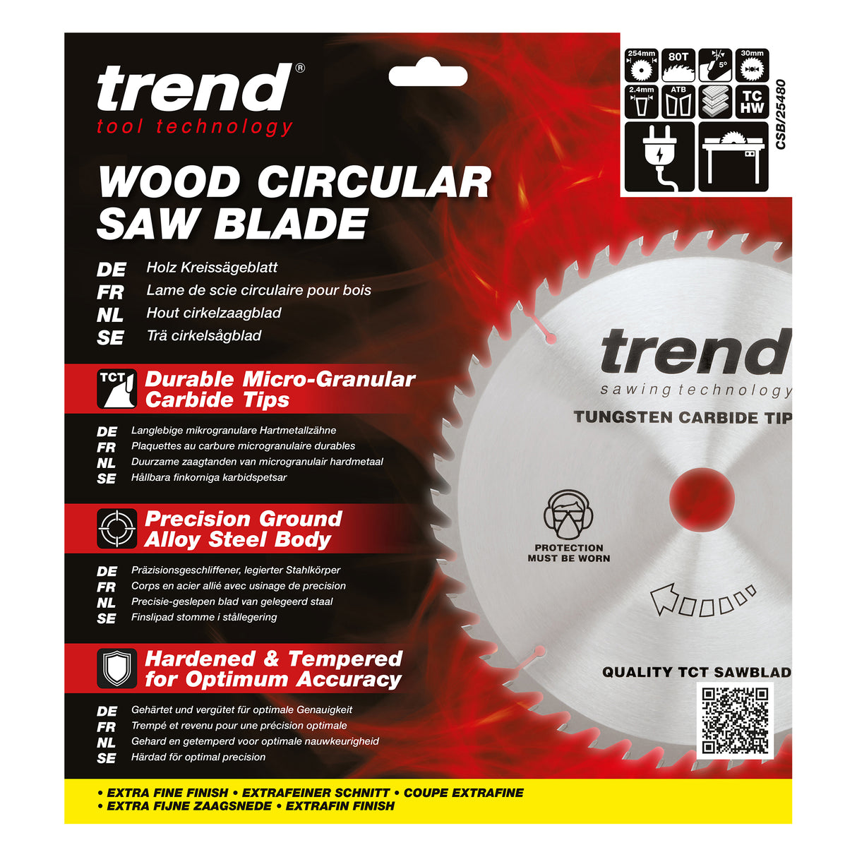 Trend 254mm x 30mm x 80T Wood Circular Saw Blade