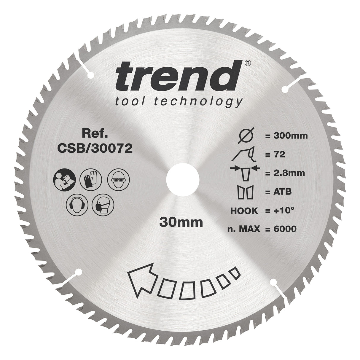 Trend 300mm x 30mm x 72T Fine Cut Off Circular Saw Blade