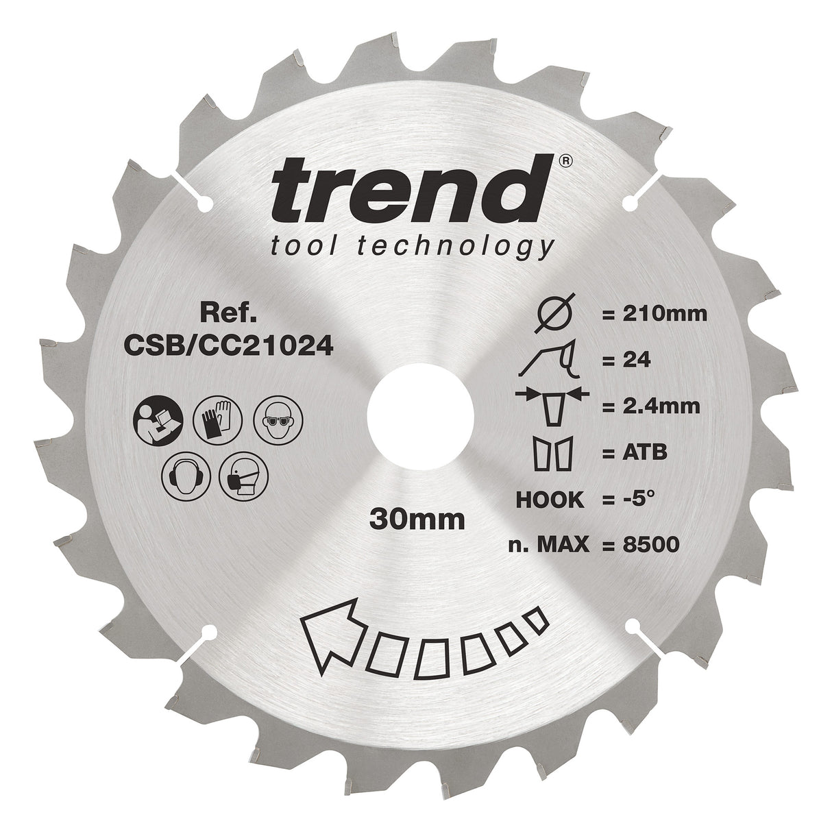 Trend 210mm x 30mm x 24T Wood Mitre Saw Blade