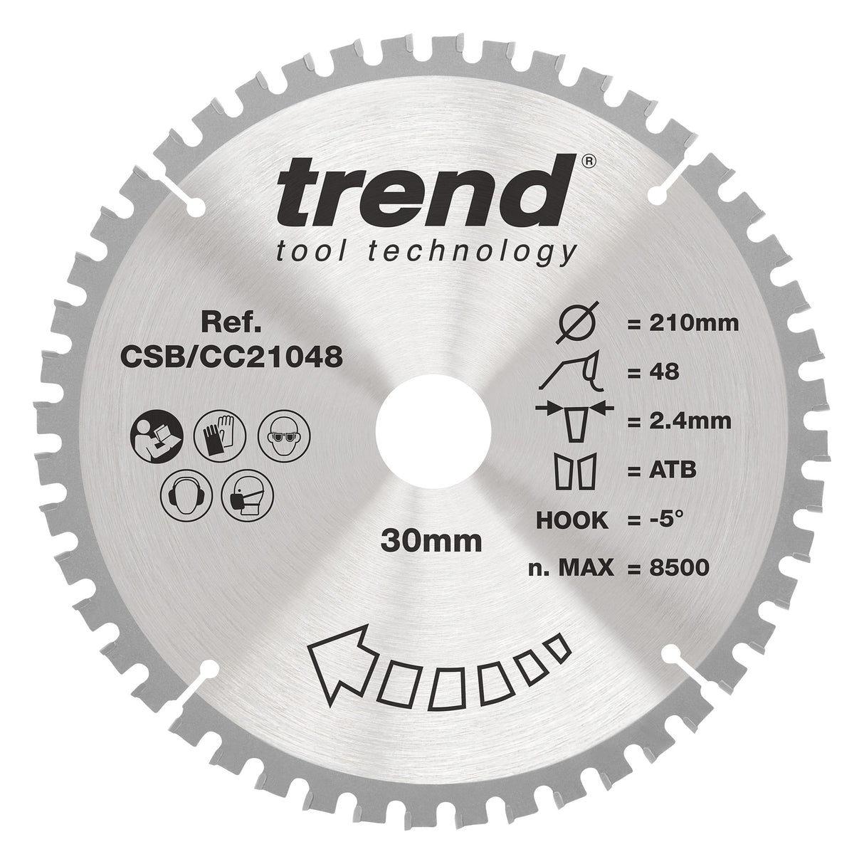 Trend 210mm x 30mm x 48T Wood Mitre Saw Blade