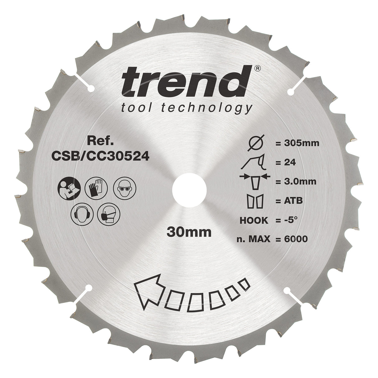 Trend 305mm x 30mm x 24T Ripping Mitre Saw Blade