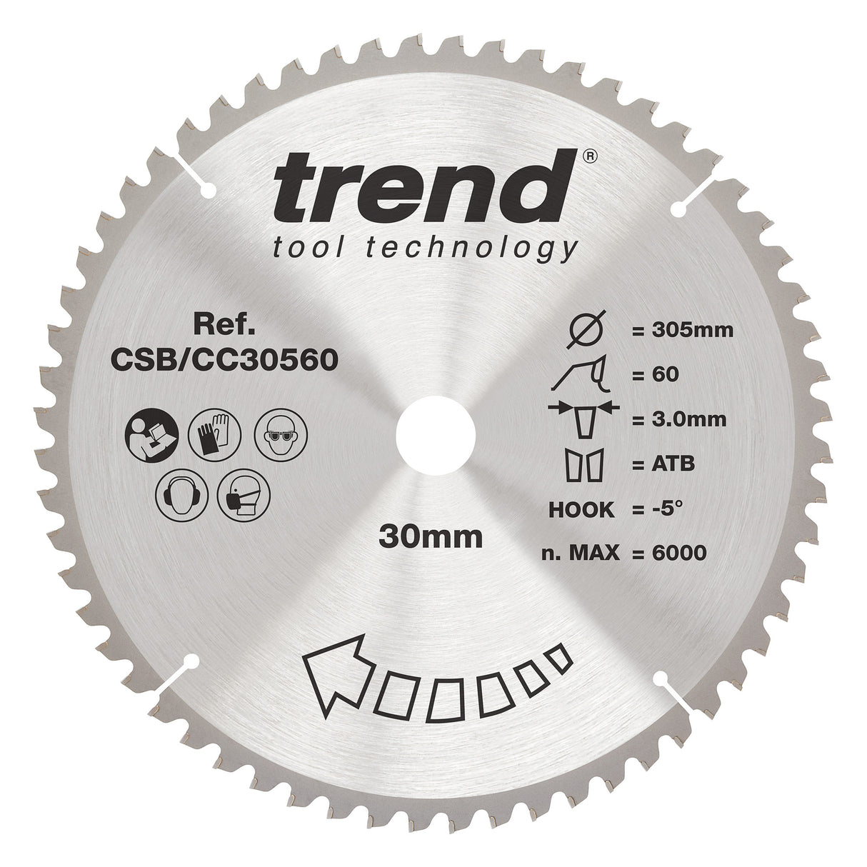 Trend 305mm x 30mm x 60T Wood Mitre Saw Blade