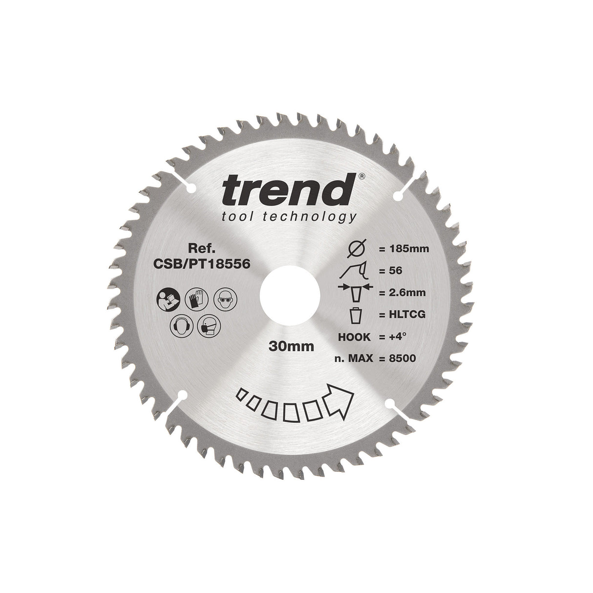 Trend 185mm x 30mm x 56T Laminate/HPL Circular Saw Blade